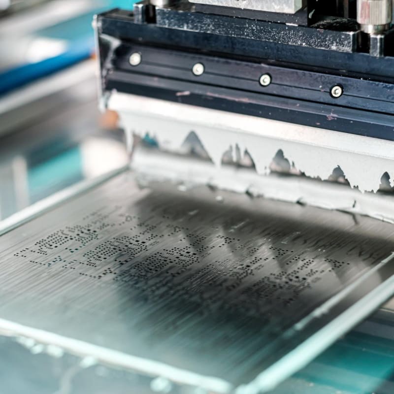 Solder paste printing process using a metal stencil and squeegee in SMT assembly – Fuxin PCBA